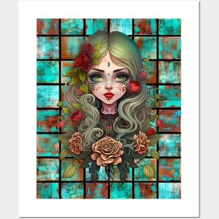 Copper Patina Boho Gothic Girl 8 Posters and Art